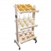 FixtureDisplays® Wood Bakery Rack Bread Shelf Stand Produce Grocery Wood Display Kitchen Pantry Organizer 26.8